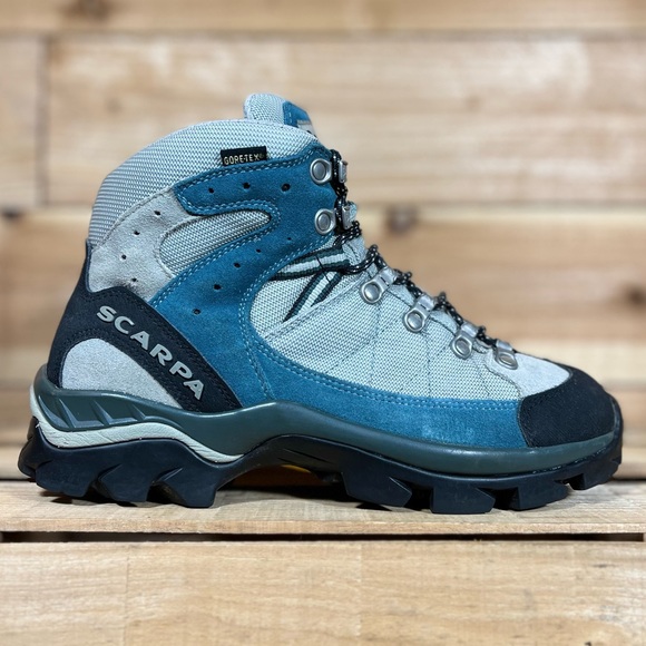SCARPA Kailash Goretex Hiking Boot, Womens 6.5, Grey & Blue Suede - Picture 2 of 14